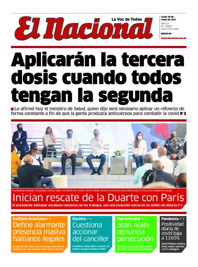 Impreso del lunes 28 de junio 2021