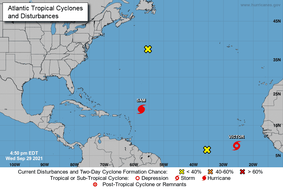 Dos ciclones en el Atlántico sin peligro para RD
