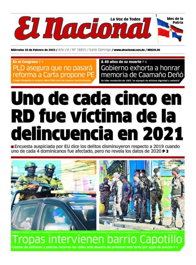 Impreso miércoles 16 de febrero 2022