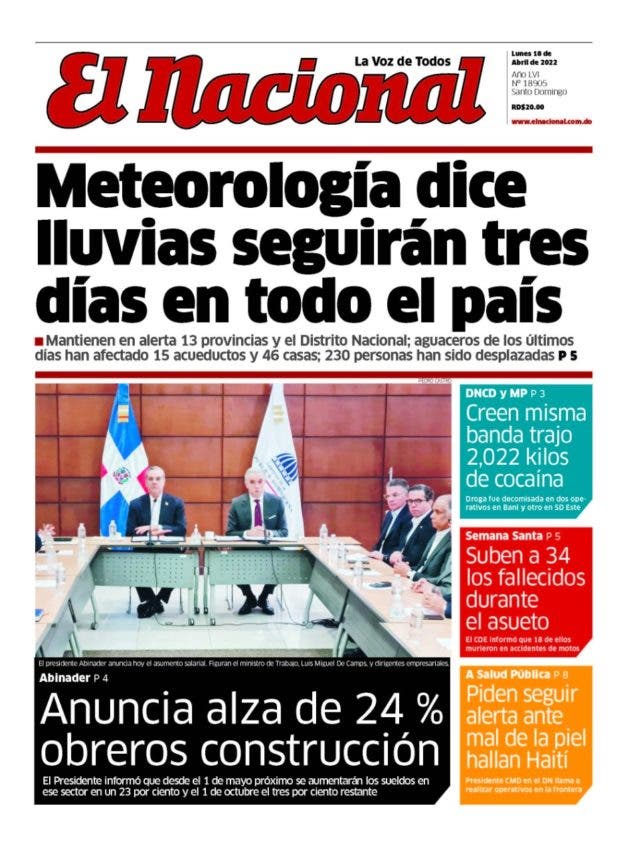 Impreso lunes 18 de abril 2022