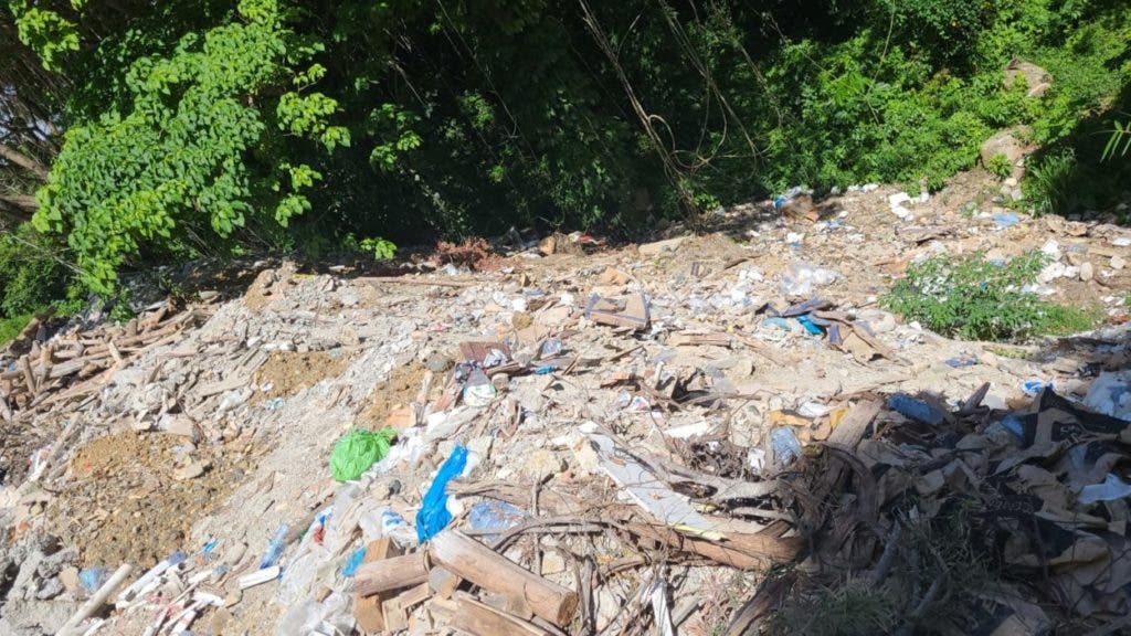 El cúmulo de desperdicios sólido es una de los elementos que más contamina el río Jaya en San Francisco de Macorís.