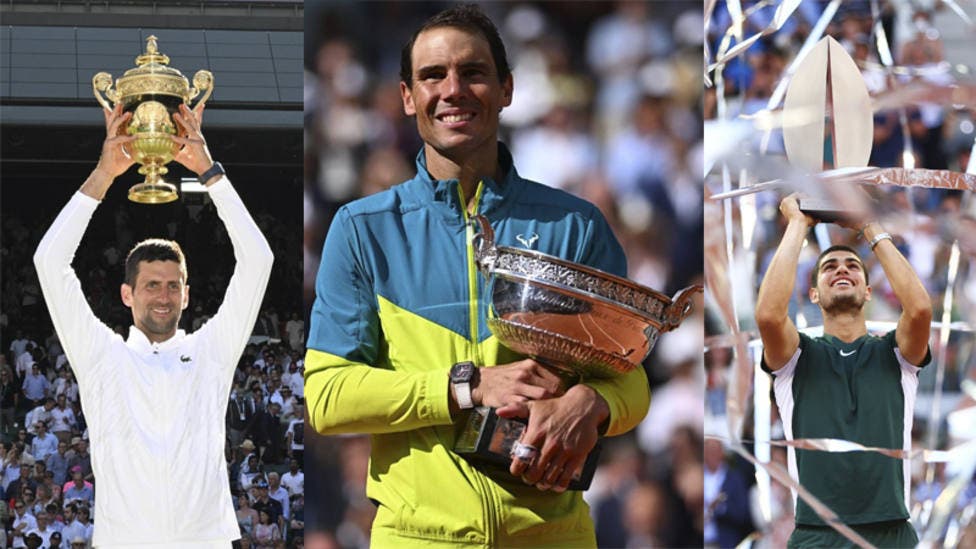 Djokovic, 7º; Nadal 3º, y Alcaraz, 6º