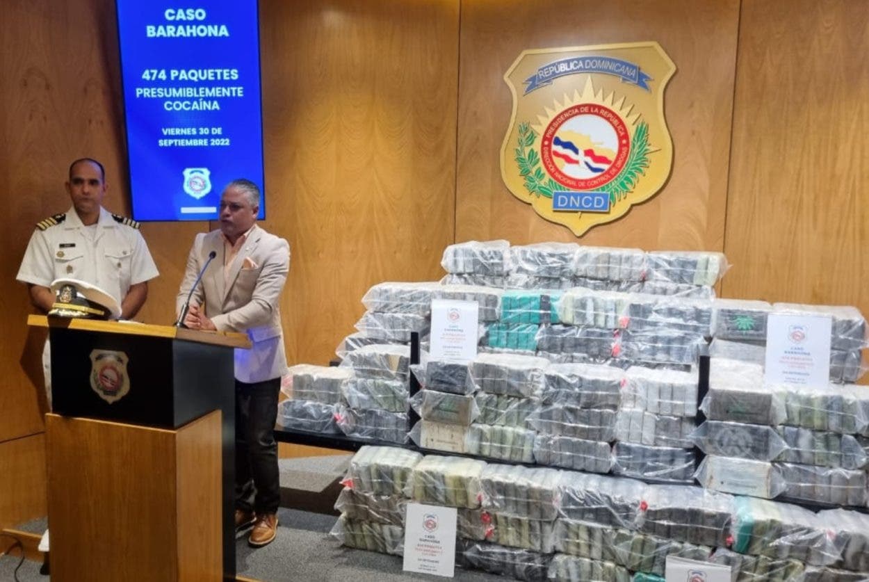 Decomisan 474 kilos cocaína en Barahona