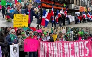 Realizan marchas protesta en el Alto Manhattan