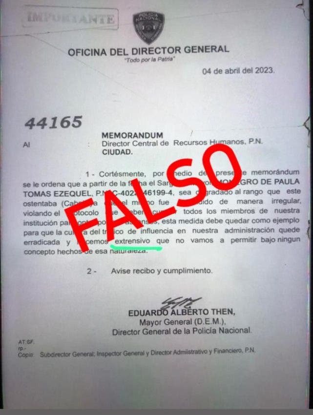 PN aclara supuesta degradación de sargento es falsa