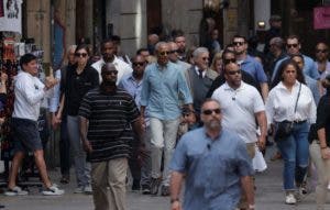 Obama, Spielberg y sus esposas visitan el monasterio de Monserrat