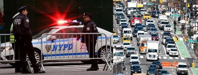 DOT llama conductores NYC evitar congestionada área de la ONU