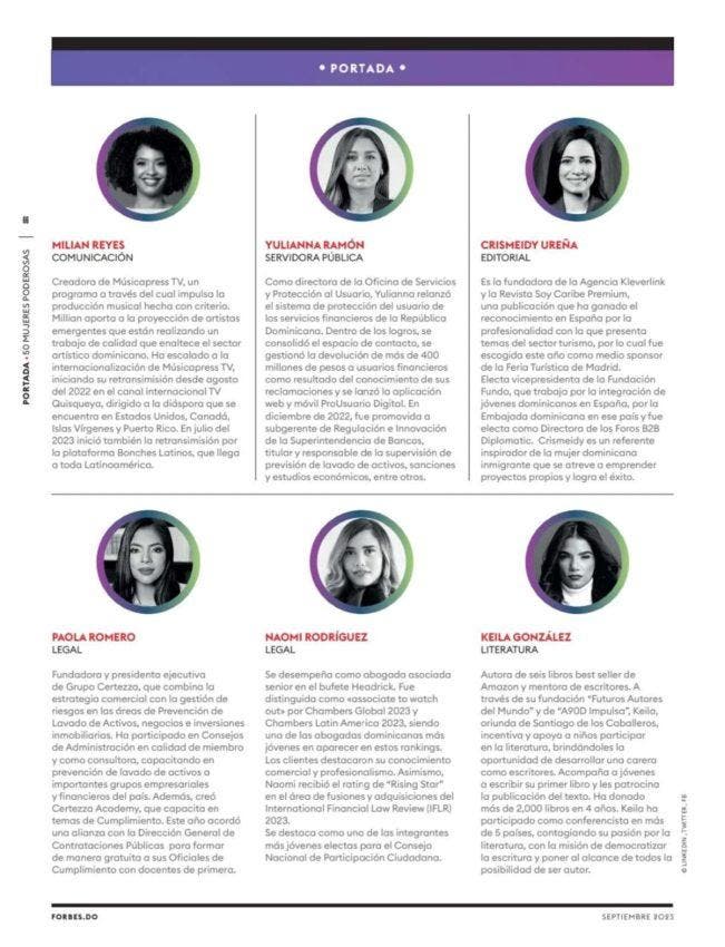 Revista Forbes Dominicana reconoca a comunicadora Milian Reyes