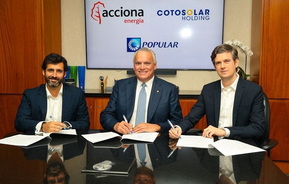 Popular, ACCIONA Energía y Cotosolar Holding cierran inversión fotovoltaica
