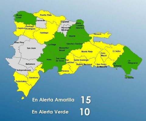 Reducen a 25 las provincias bajo alerta por lluvias