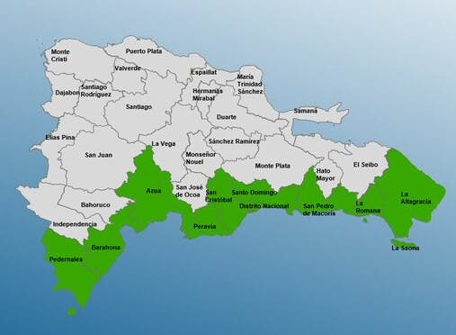 COE coloca 10 provincias en alerte verde por huracán Beryl