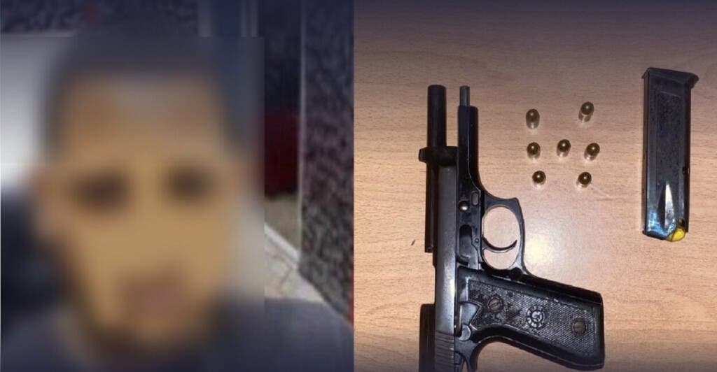 Arma ocupada por la Policía al supuesto delincuente caído en Sabana Perdida