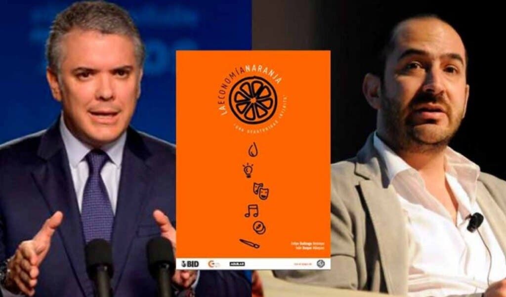 El expresidente de Colombia, Iván Duque y el ministro de Cultura, durante su gobierno, Felipe Buitrago, publicaron en 2013 el libro "La Economía Naranja: Una oportunidad infinita".