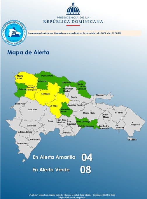 Ahora son 12 las provincias en alerta por vaguada