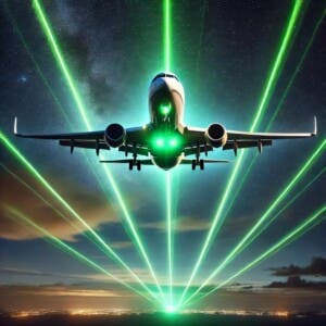 Autoridades buscan a quienes apuntan aviones con láser