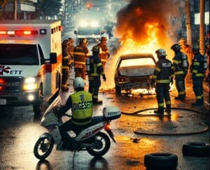 Bomberos y 911 controlan incendio de vehículo en Bella Vista sin personas afectadas