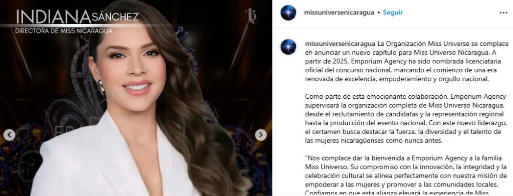 El certamen de Miss Universo Nicaragua se operará desde Miami