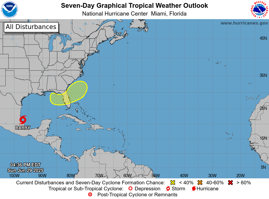Se forman las tormentas tropicales Flossie y Barry