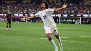 Peter González celebra su gol contra México en la Copa Oro.Foto/externa.