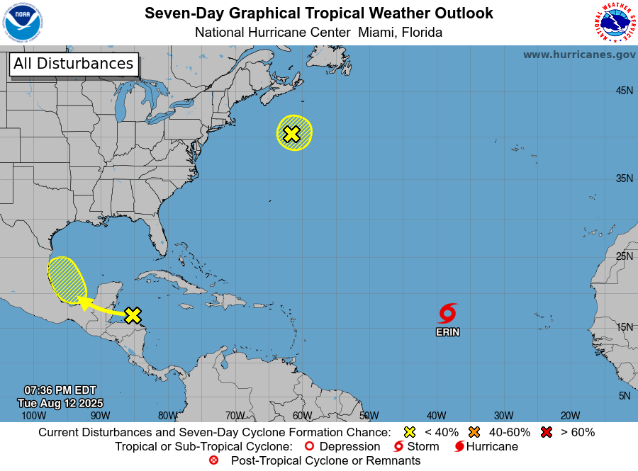 La tormenta tropical Erin traerá lluvias y fuerte oleaje a República Dominicana