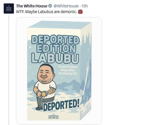 “Labubu deportado”: la nueva imagen de la Casa Blanca contra migrantes