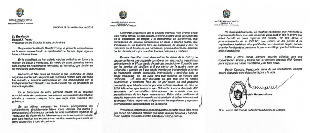 Venezuela dispuesta a dialogar con EE.UU.: confirma envío de carta a Trump