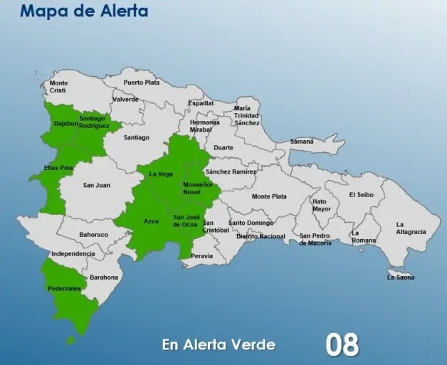 COE mantiene ocho provincias en alerta verde por lluvias, ¿cuáles son?