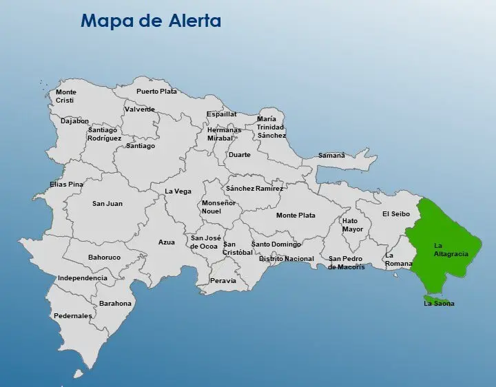 COE declara alerta verde en La Altagracia por lluvias