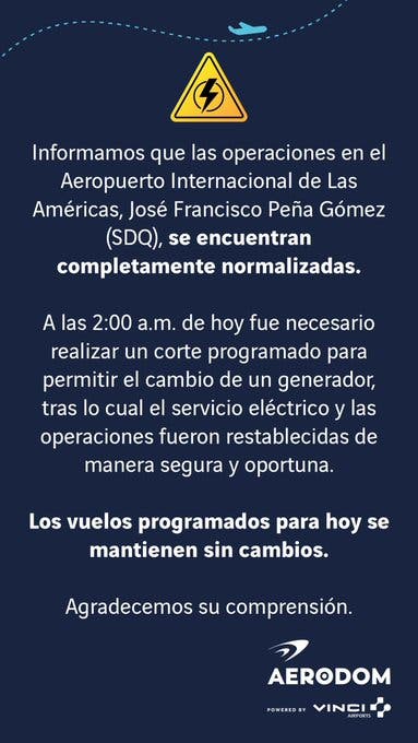 AILA registra nuevo apagón en la madrugada, ¿qué pasó?