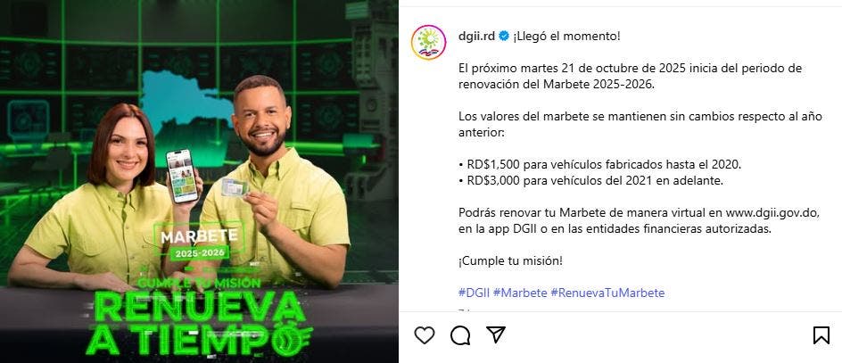 ¡Prepárate! El marbete 2025-2026 se renueva desde el 21 de octubre
