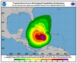 Melissa sigue amenazando el Caribe: lluvias intensas y riesgo de huracán este fin de semana