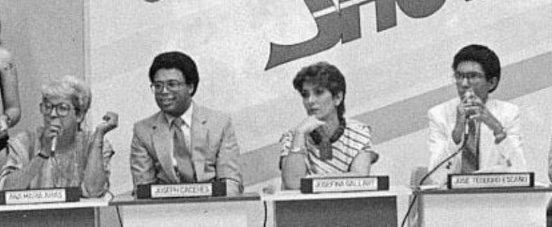 Desde la izquierda, Ana María Arias, Joseph Cáceres, Josefina Gallart y José Teodoro Escaño en ¿Cuánto vale el show?