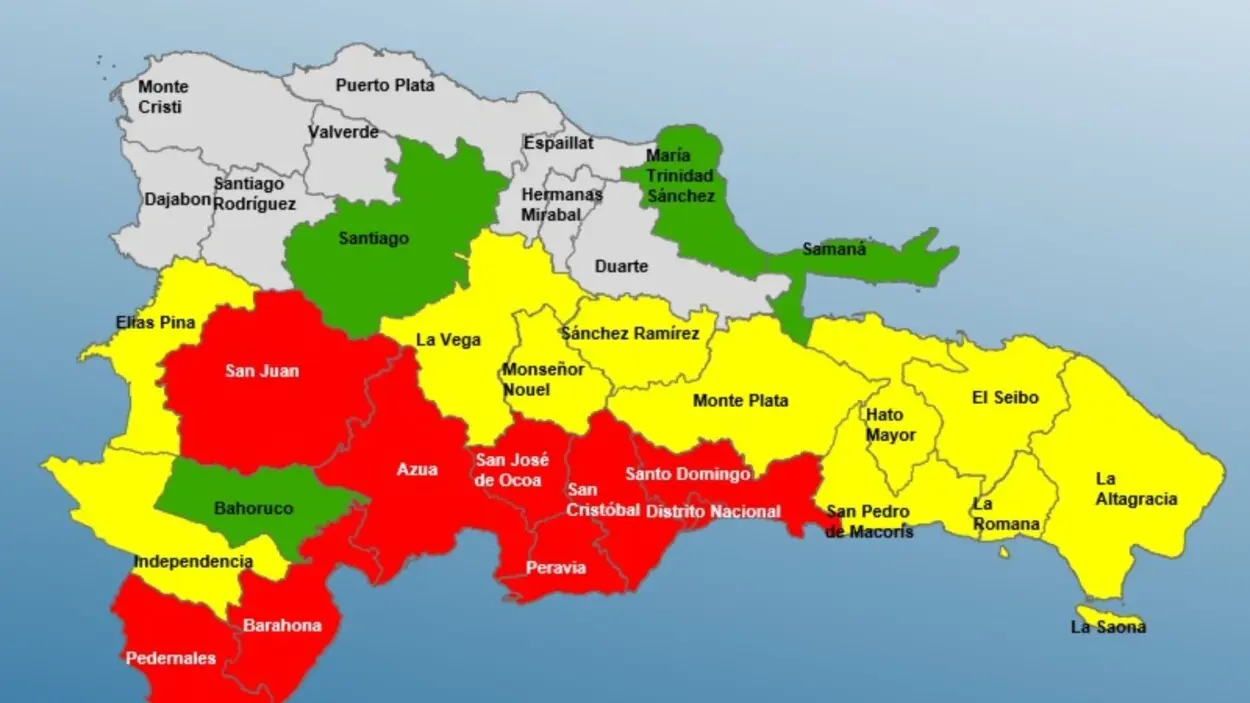 COE coloca nueve provincias en alerta roja por tormenta tropical Melissa