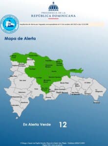 COE coloca 12 provincias en alerta por presencia de sistema frontal y vaguada