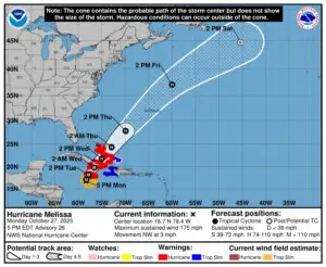 Centro Nacional de Huracanes alerta sobre daños catastróficos por Melissa en el Caribe