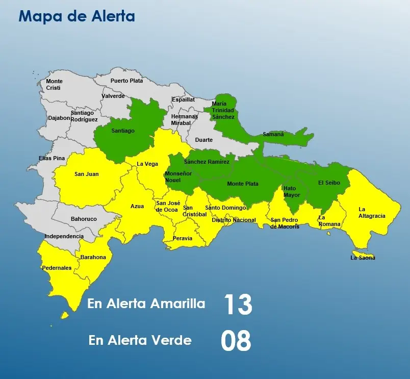 Indomet advierte lluvias torrenciales por onda tropical con 90 % de potencial ciclónico