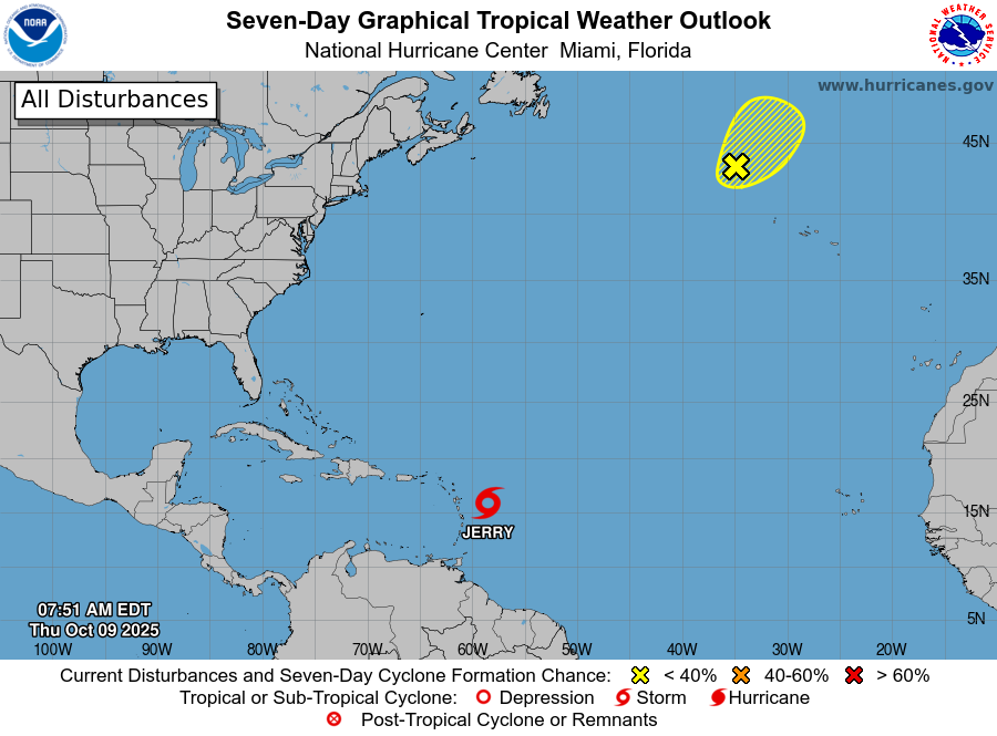 La tormenta Jerry se fortalece: ¡alertas para el Caribe!