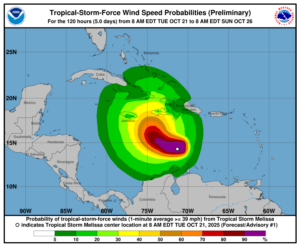 Se forma la tormenta tropical Melissa en el Caribe: varios países en alerta