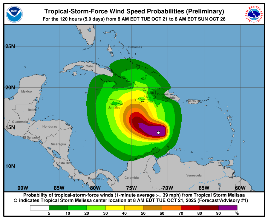 Se forma la tormenta tropical Melissa en el Caribe: varios países en alerta