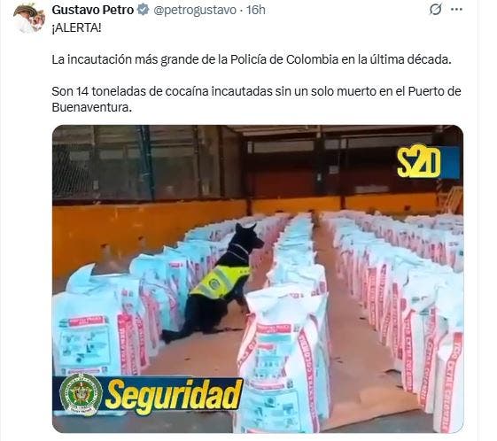 Golpe maestro: 14 toneladas de cocaína decomisadas en Colombia