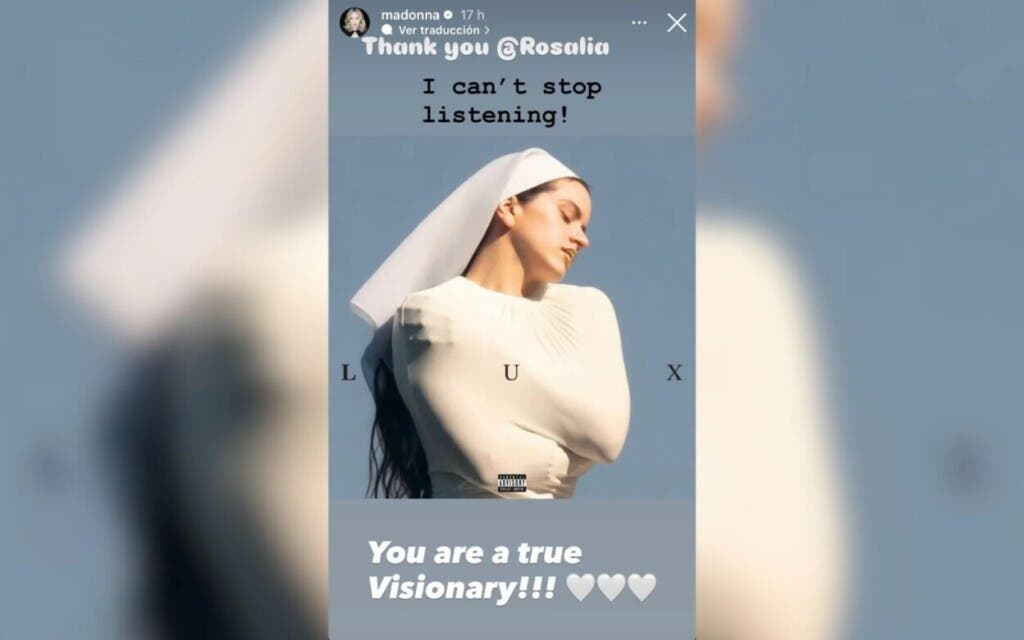 Madonna elogia a Rosalía tras escuchar su nuevo álbum 'Lux'