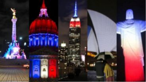 Tres monumentos de París se iluminan de azul, blanco y rojo en homenaje a víctimas del 13N