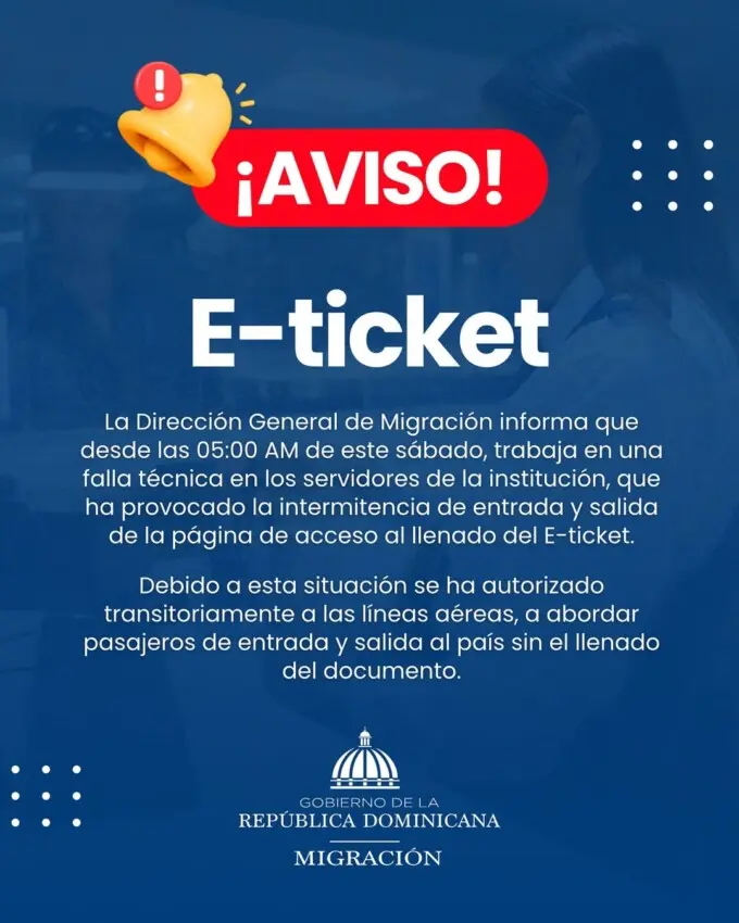 Falla en página de E-ticket: Migración toma medidas para minimizar inconvenientes