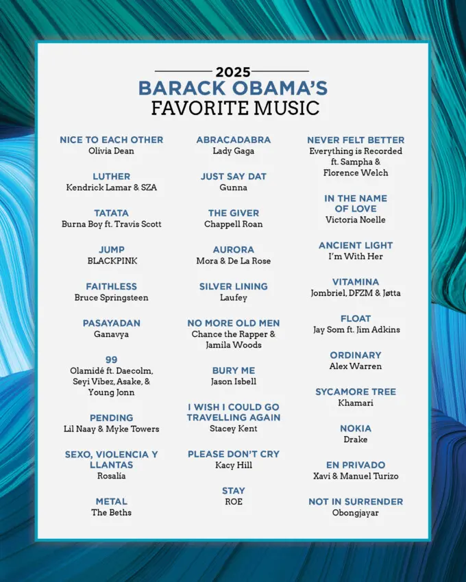 Descubre la lista de canciones favoritas de Barack Obama para este año: Rosalía, Xavi, Manuel Turizo y más