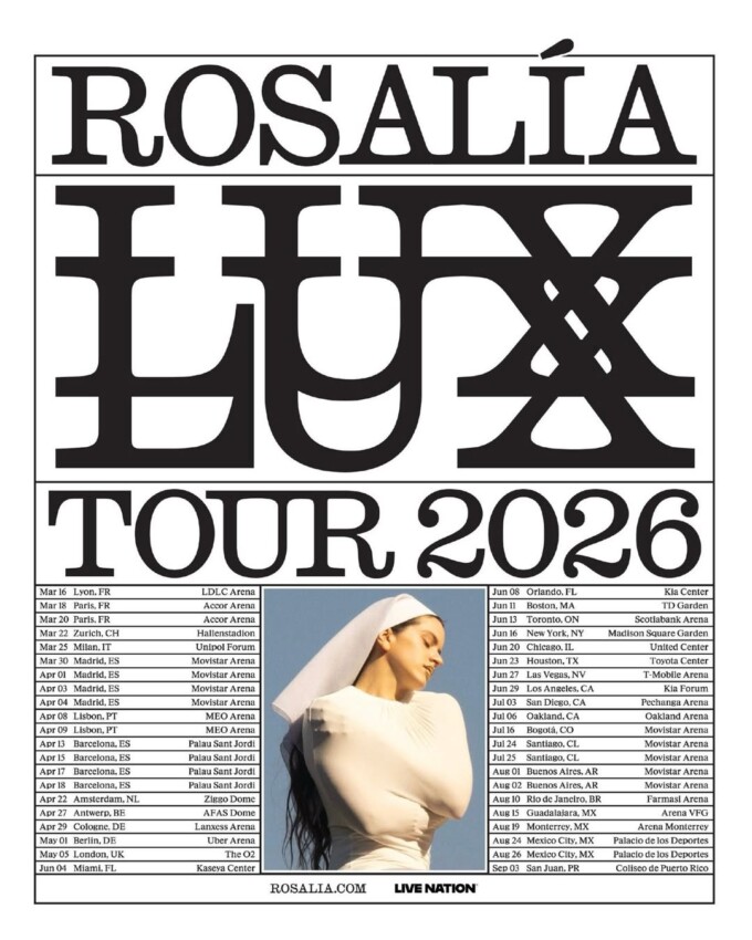 Rosalía regresa a América con su gira 'Lux Tour 2026': fechas y ciudades reveladas