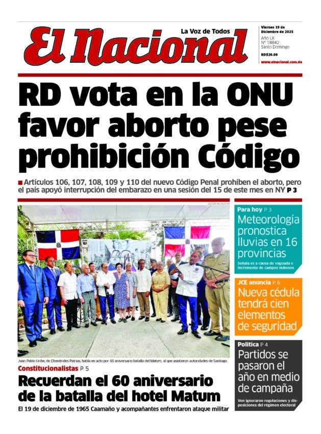 Impreso viernes 19 de diciembre 2025