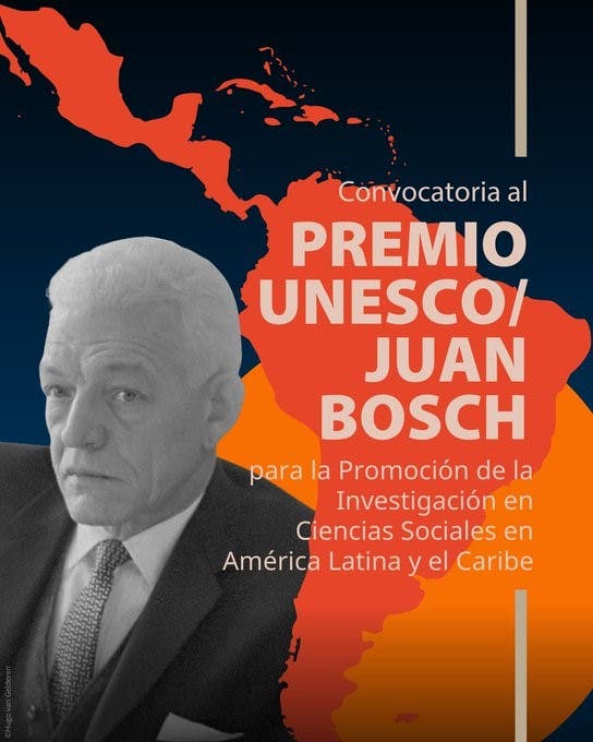 Unesco lanza convocatoria del Premio Juan Bosch 2026 para investigadores