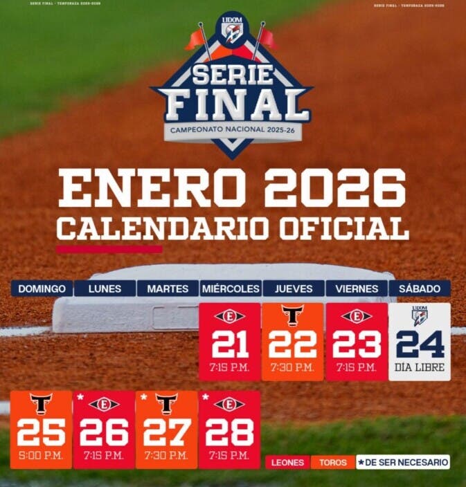 Lidom anuncia calendario de la final