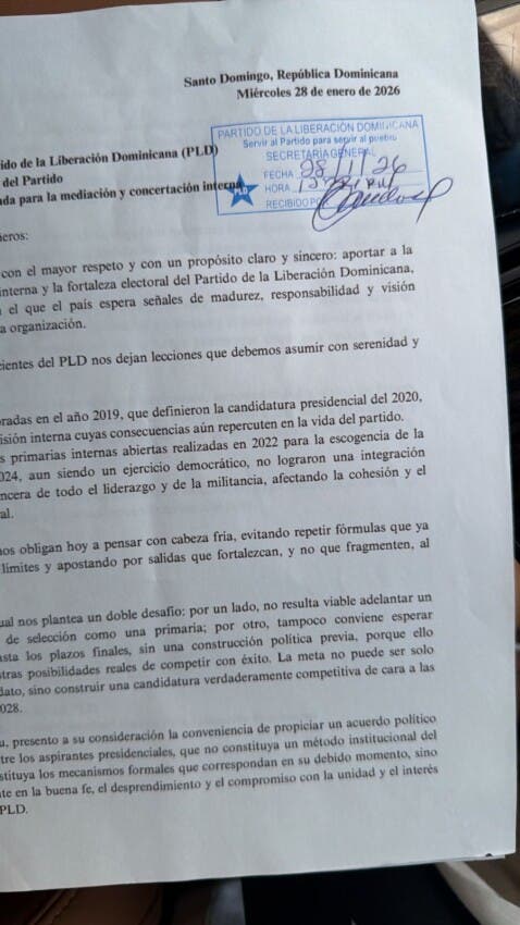 Abel Martínez propone al PLD una salida para fortalecer la unidad rumbo a 2028