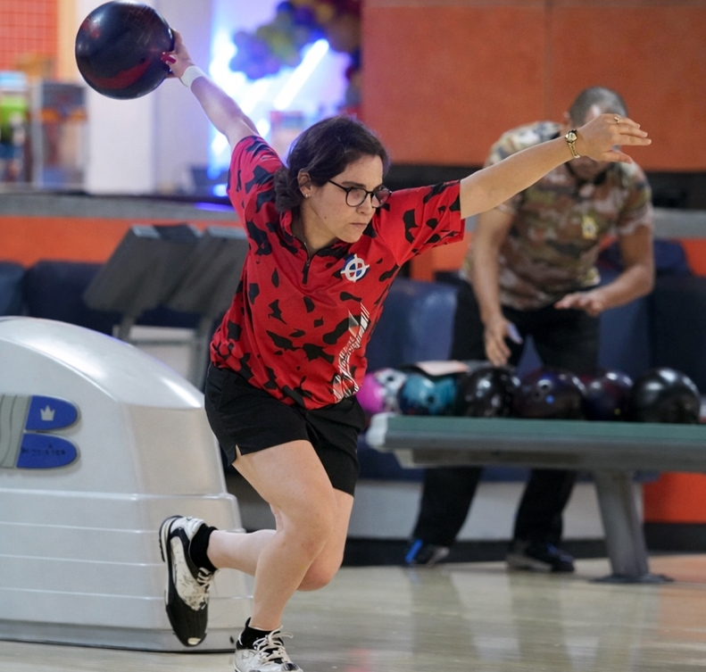 Aumi Guerra ejecuta uno de sus certeros disparos.